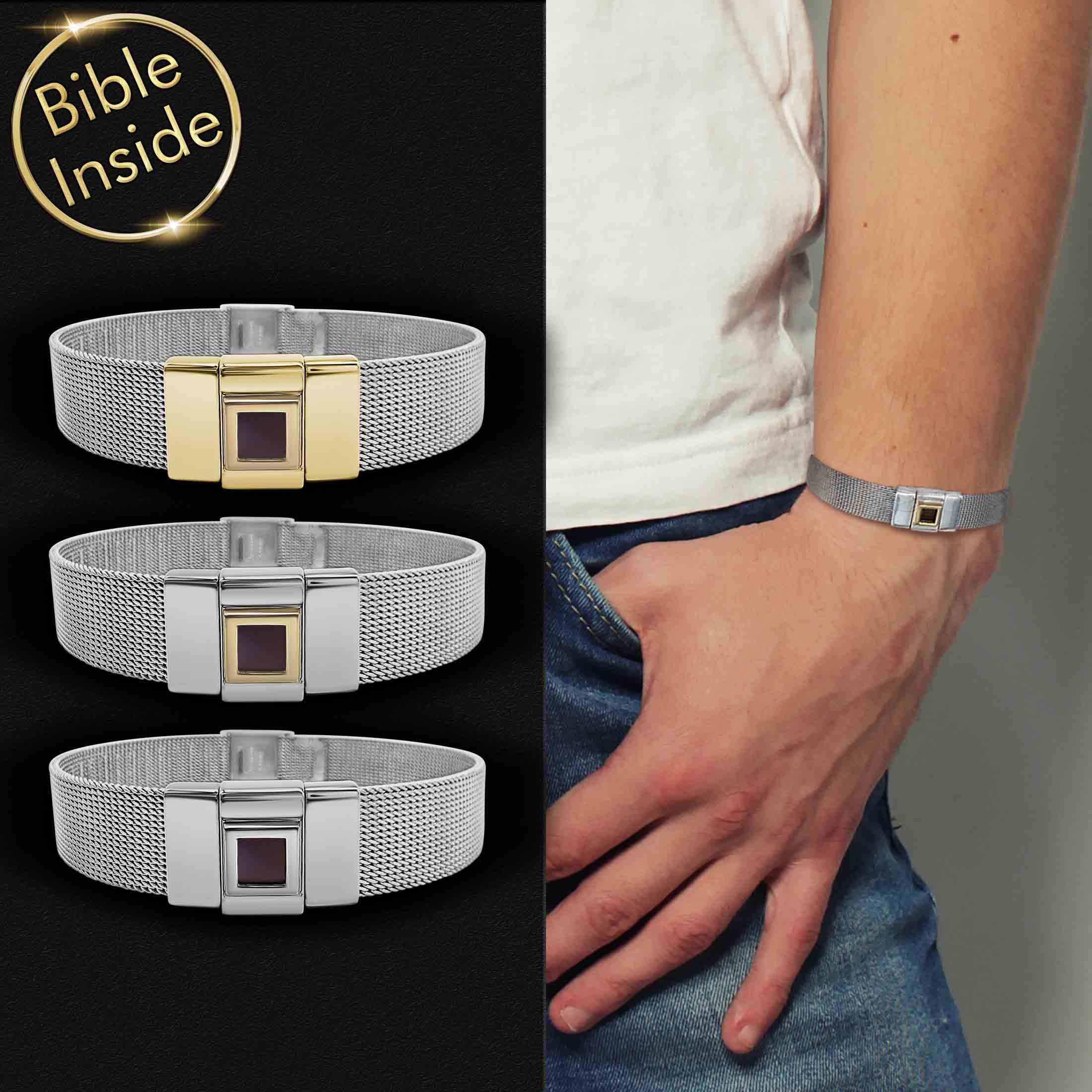 Bible Verses Wristbands Premium Gold Bracelet with Complete New Testament - by My Nano Jewelry